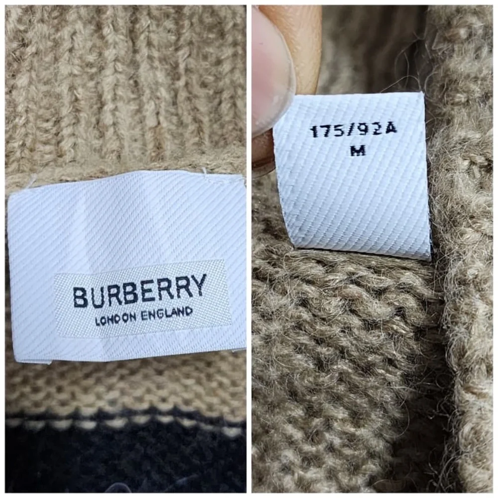 Authentic Burberry Women's Striped V-Neck Button Cardigan Mohair Blend - Picture 3 of 12